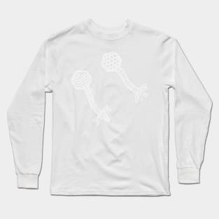 Lambda Bacteriophage White Line Drawing Long Sleeve T-Shirt